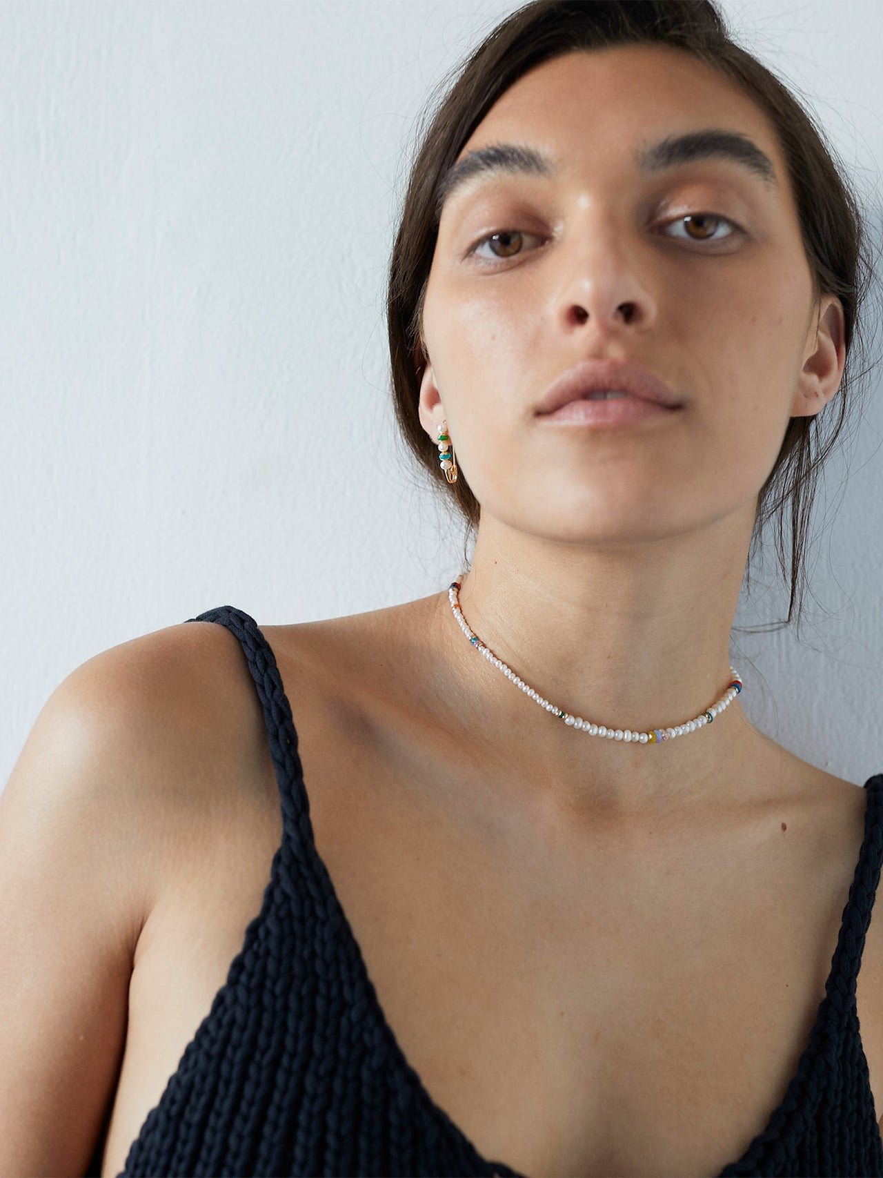 Opal & Pearl Safety Pin Choker