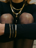 XL Figaro Chain Bracelet pictured on model. 