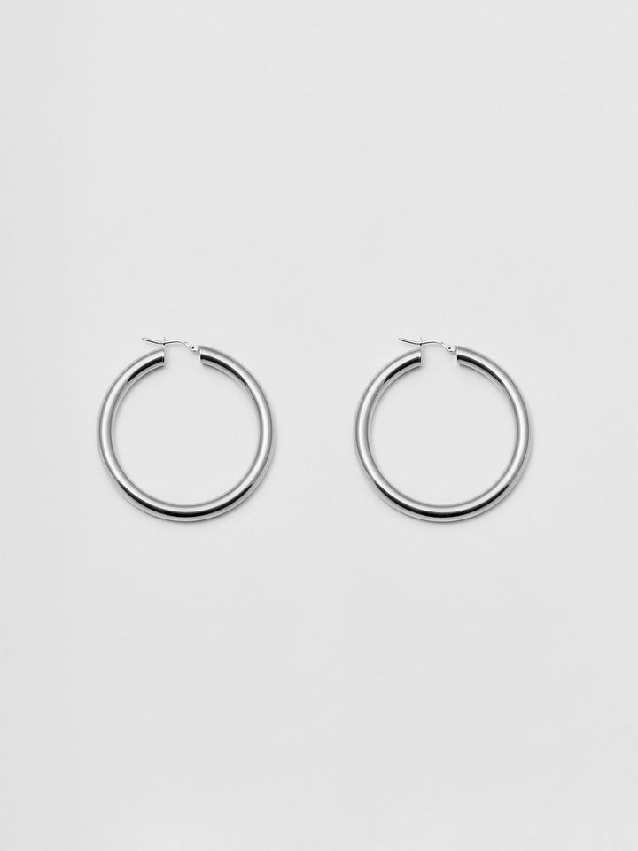AB Bead Large Hoop Earrings, Silver – Gifted Hands Gift Shop