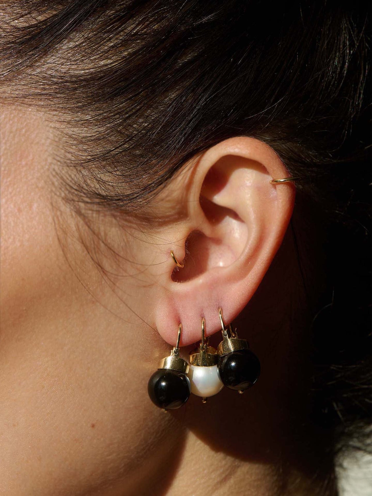 Onyx Latch Earrings