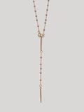 Tri-Colored Gold Ball & Bar Chain Lariat - Archival Collection