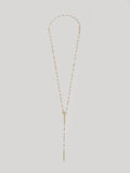 Tri-Colored Gold Ball & Bar Chain Lariat - Archival Collection