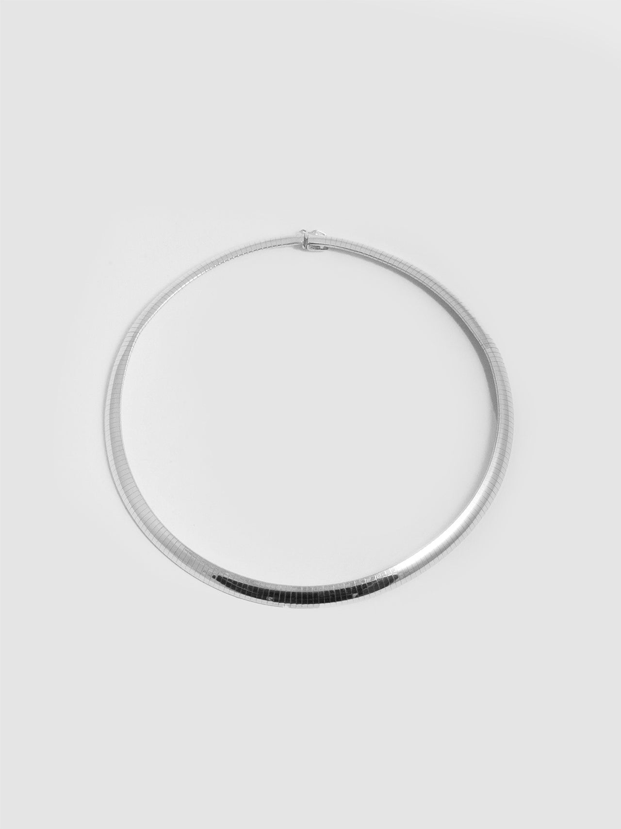 Sterling Silver Omega Chain Collar pictured on white background