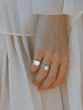 Sterling Silver Octagonal Signet pictured on models pinky finger. 