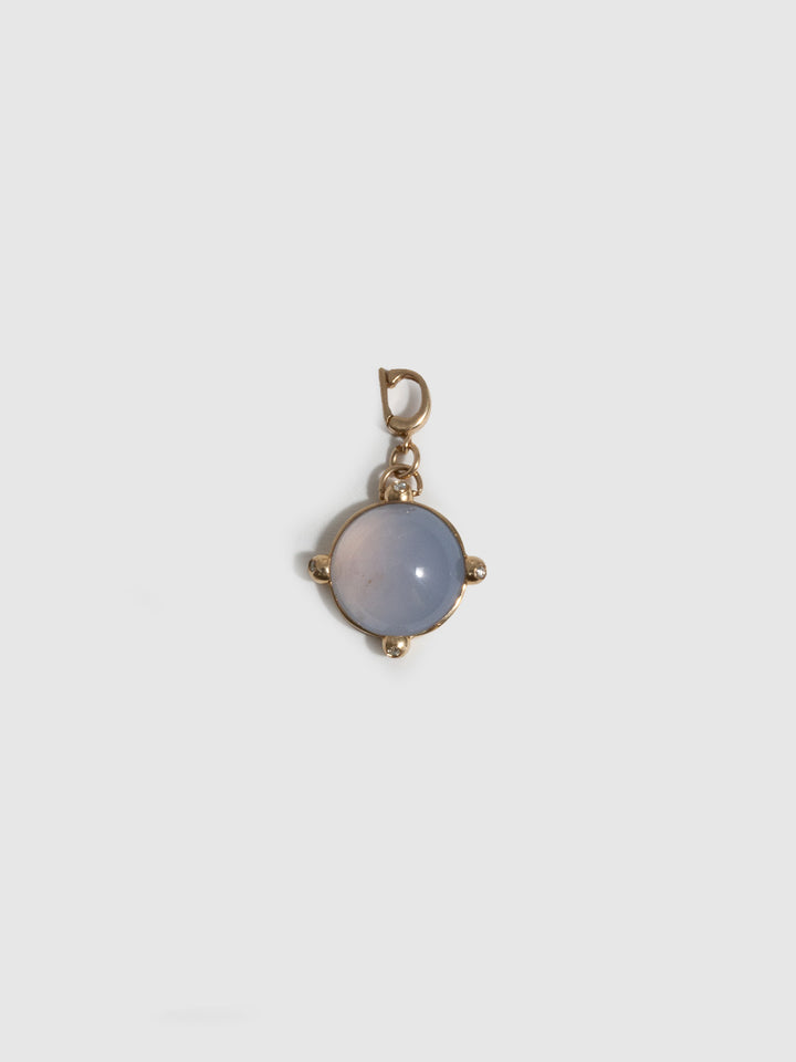 Clip-On Diamond Chalcedony Pendant - Archival Collection