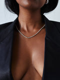 Sterling Silver Rolo Chain Necklace pictured on model. 