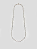 Sterling Silver Cable Chain pictured on light grey background.