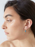14kt Yellow Gold Cleopatra Huggies pictured on model in second piercing. 