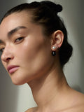 Daphne Onyx Earrings pictured on model.