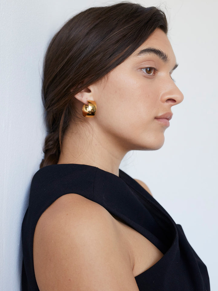 Vermeil Midi Dome Hoops Loren Stewart