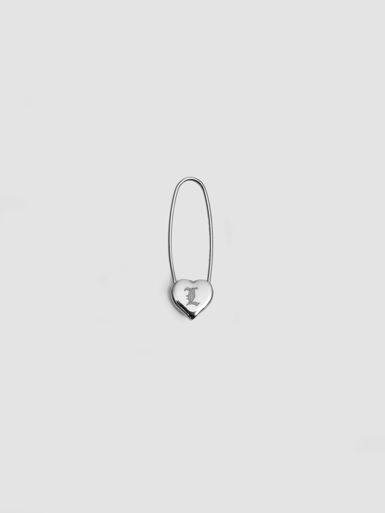 Heart Safety Pin Earring