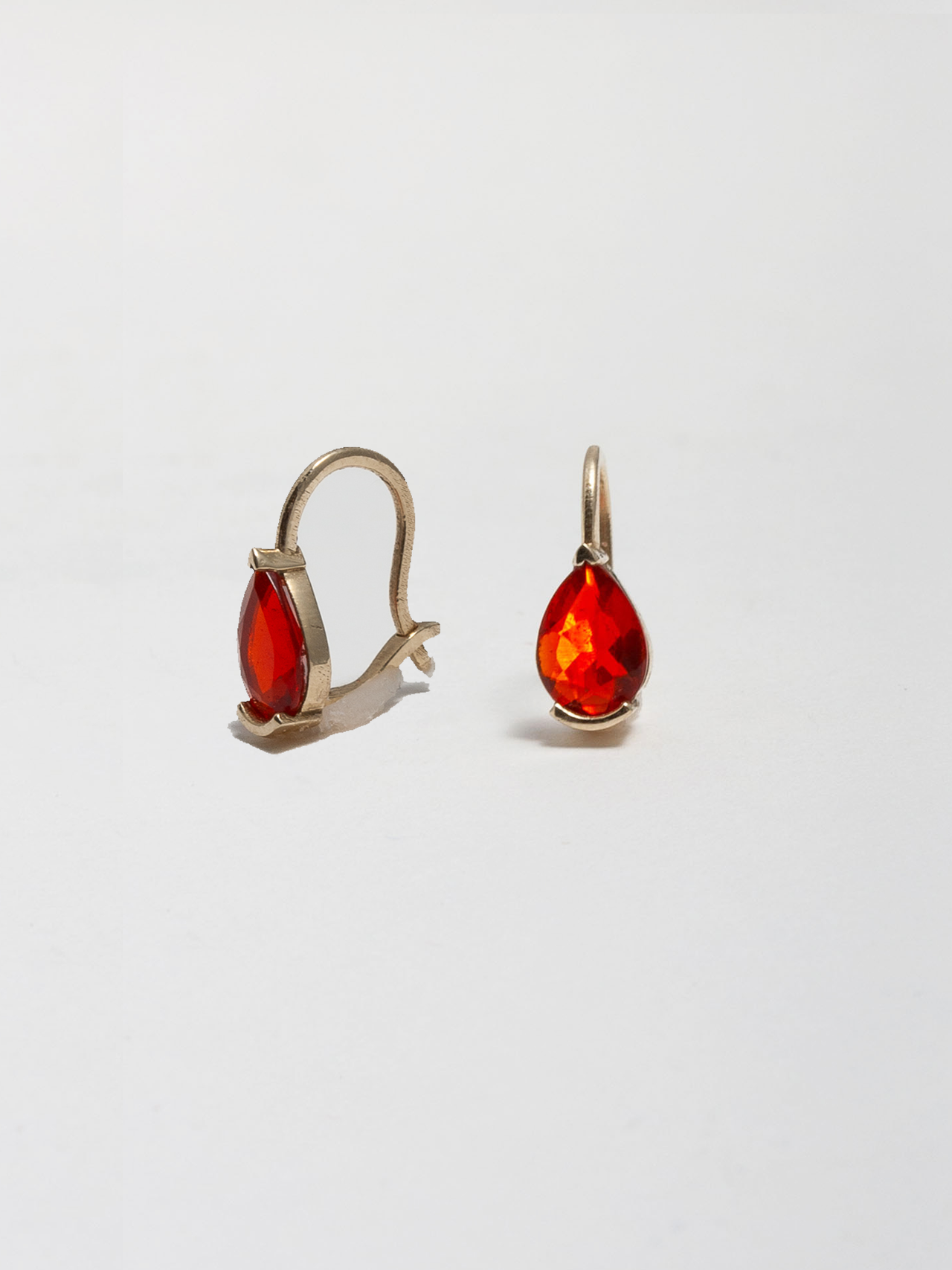 Fire Opal French Hook Earrings