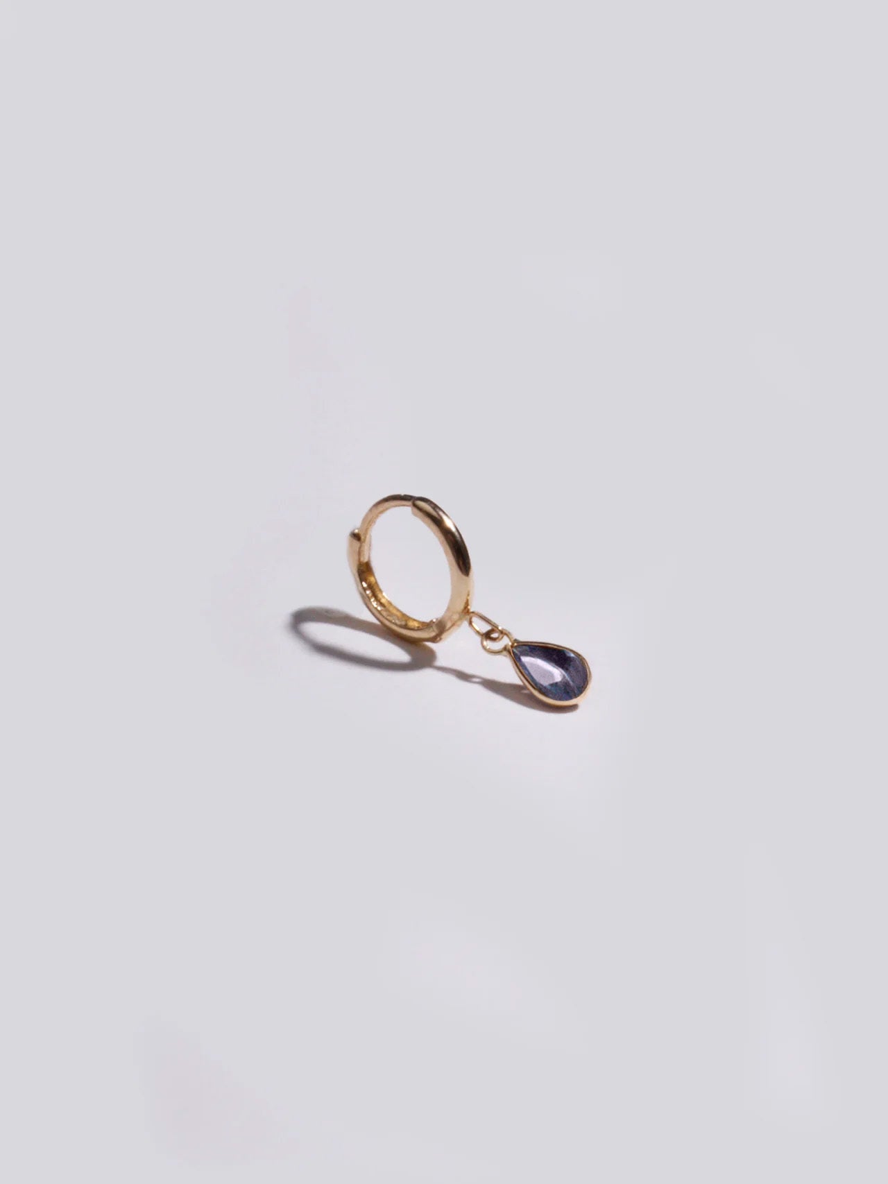Mini Gem Bezel Huggie