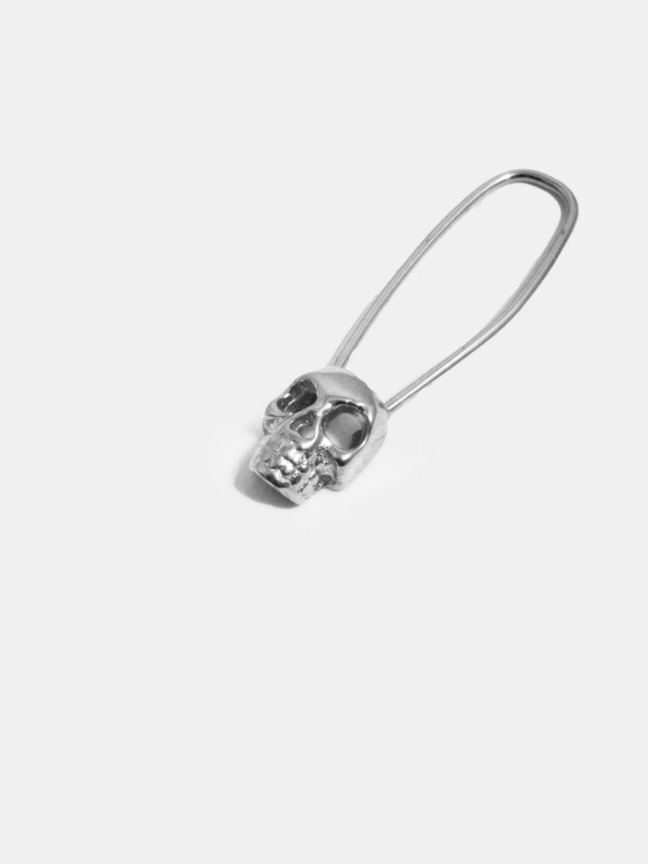 Skull Safety Pin Earring