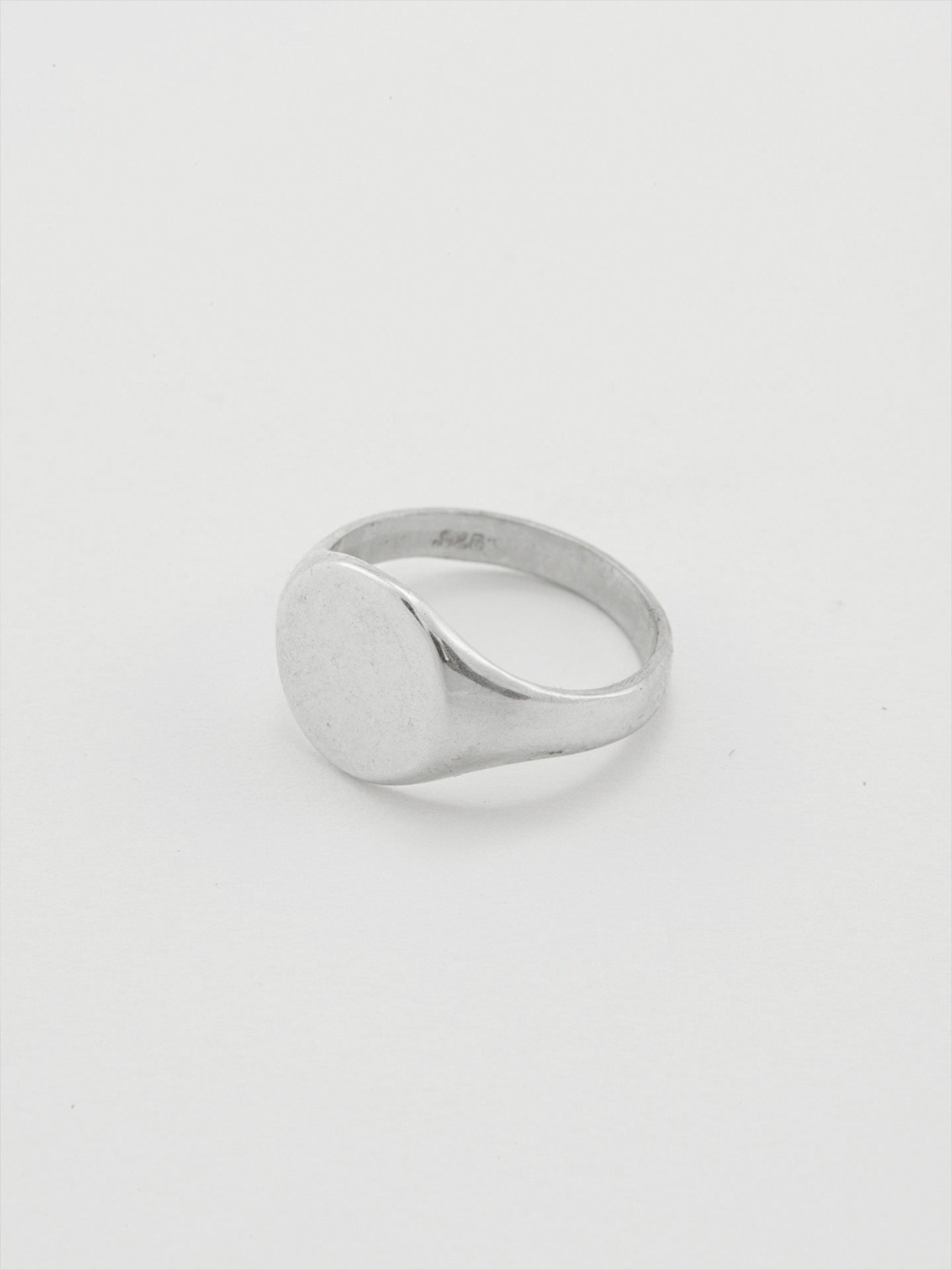 Silver Oval Monogram Signet Ring 7.5