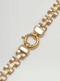 Product shot of the Blitz Collar (Vermeil RX Chain Width: 6mm  Thickness: 2.2mm Length: 15.25’’) Background: Grey backdrop