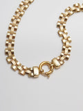 Product shot of the Blitz Collar (Vermeil RX Chain Width: 6mm  Thickness: 2.2mm Length: 15.25’’) Background: Grey backdrop