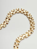 Product shot of the Blitz Collar (Vermeil RX Chain Width: 6mm  Thickness: 2.2mm Length: 15.25’’) Background: Grey backdrop