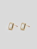 Emerald Cut Bezel Studs